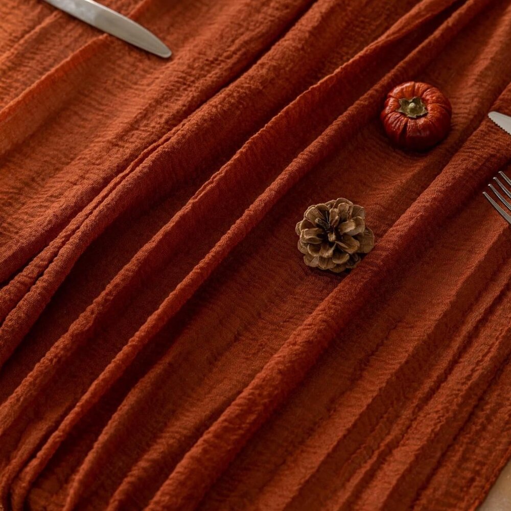 Terracotta Boho Fall Table Runner - Picture 3 of 7